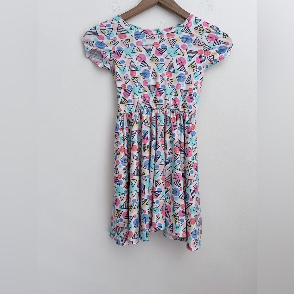 Dot Dot Smile triangle geometric swing Dress short sleeve 5/6 - Picture 2 of 6